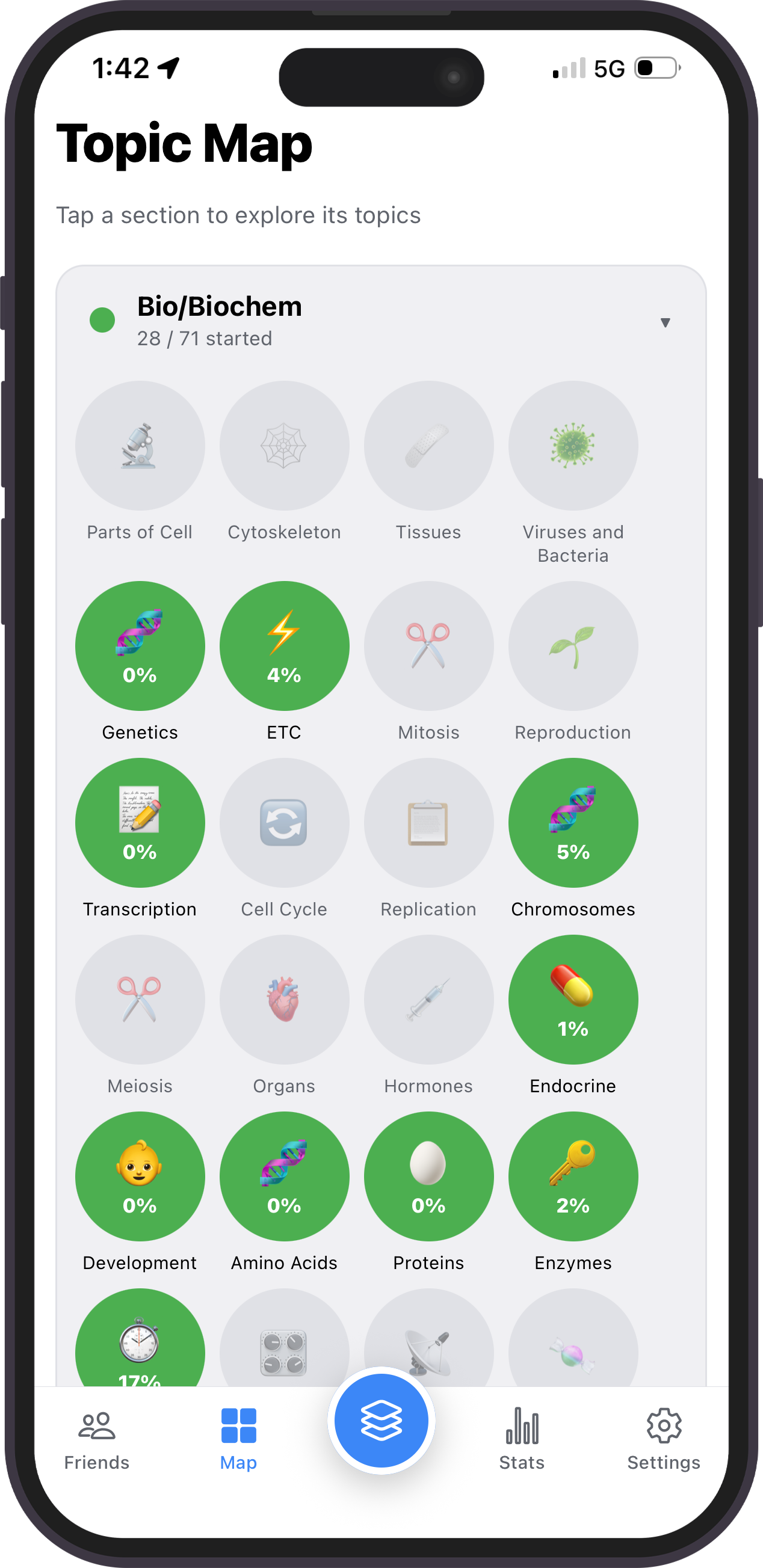Topic map screen